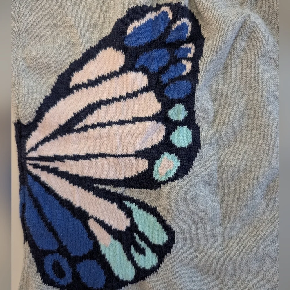 Gymboree Girls Gray Knit Dress with Butterfly Detail Size 5T